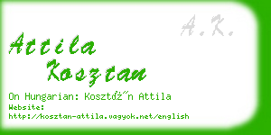 attila kosztan business card